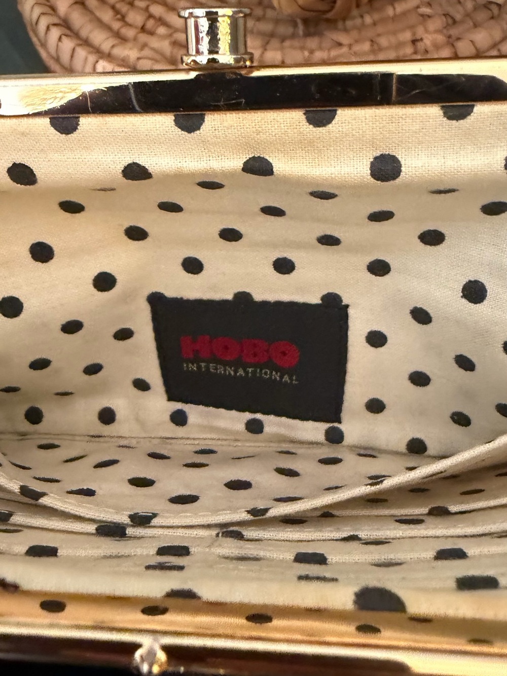 HOBO double wallet black with polka dots black and white lining. - Picture 6 of 7